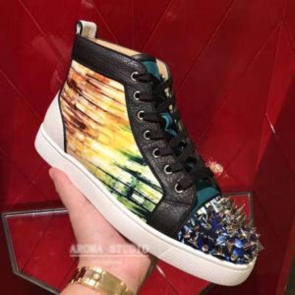 高級感を演出するルブタン新作コピーChristian Louboutinメンズハイカットスパイク春夏季新作シューズ靴