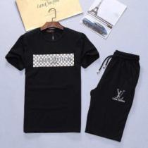 上下セット 2026年最新人気ルイ ヴィトンオシャレ度アップ2色可選半袖Ｔシャツ LOUIS VUITTON