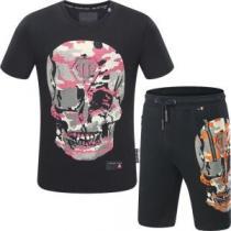 ミックス感が溢れる 2026新品入荷PHILIPP PLEIN 半袖セットアップ 上下セットフィリッププレイン2色可選