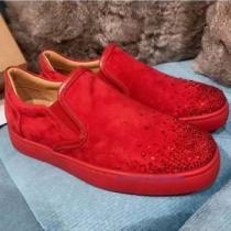 真っ赤ルブタンコピーメンズChristian Louboutinローカットスリッポンスニーカーシューズ最終数量限り！