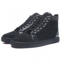 超限定即完売Christian Louboutinクリスチャンルブタンスニーカーコピー品ブラックメンズ激安ハイカットシューズ