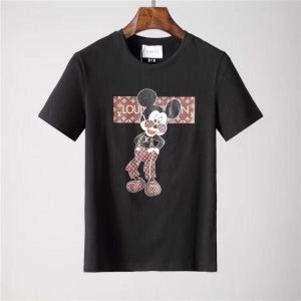 LOUIS VUITTONルイヴィトンｔシャツコピーMickey Mouseプリントメンズクルーネック半袖