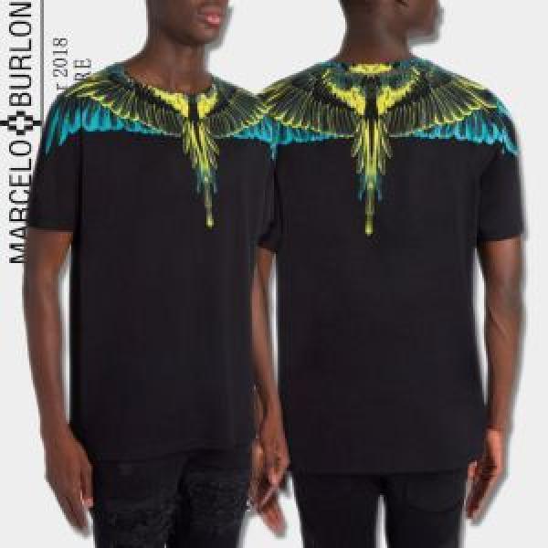 毎年流行り定番アイテムおすすめ 2色可選 圧倒的人気新着 マルセロバーロン Marcelo Burlon 半袖Tシャツ 有名人同じアイテム