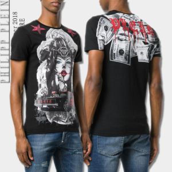 定番品質保証  半袖Tシャツ 2色可選  春夏超人気の最新作 フィリッププレイン PHILIPP PLEIN 美品*入手困難