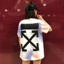 柔らかい手触りオフホワイト有名人同じアイテム半袖Tシャツ Off-White