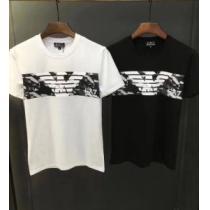 有名人同じアイテム 半袖Tシャツ 2色可選 大胆なデザイン アルマーニ ARMANI 数量限定再入荷