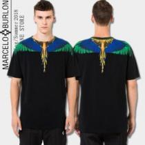 人気急上昇中 マルセロバーロン Marcelo Burlon  ミックス感が溢れる 半袖Tシャツ 2色可選 高感度アイテム