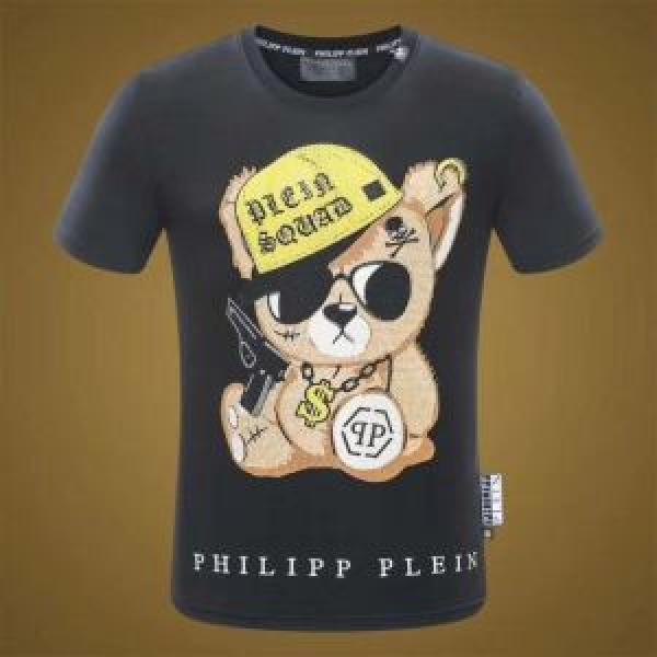 美品*入手困難フィリッププレイン軽量で薄手の PHILIPP PLEIN 2色可選 半袖/Tシャツ