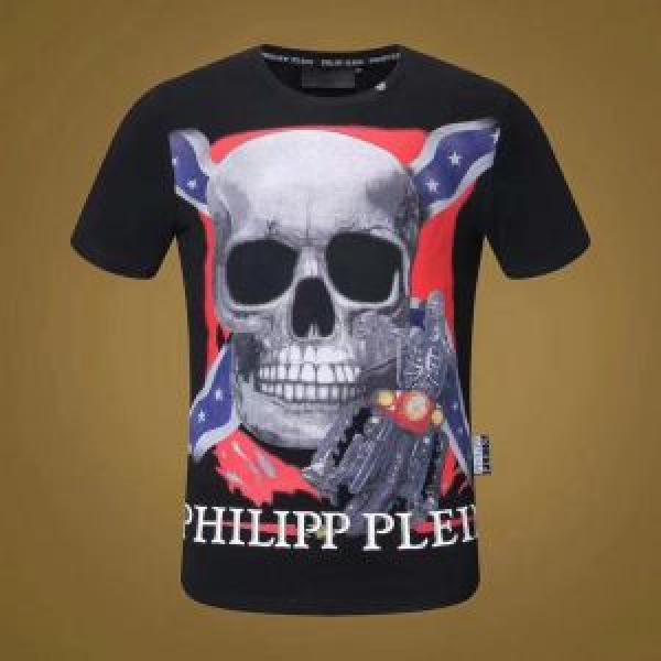 大人っぽく知的な フィリッププレイン 2色可選 半袖/Tシャツ稀少*入手困難 PHILIPP PLEIN