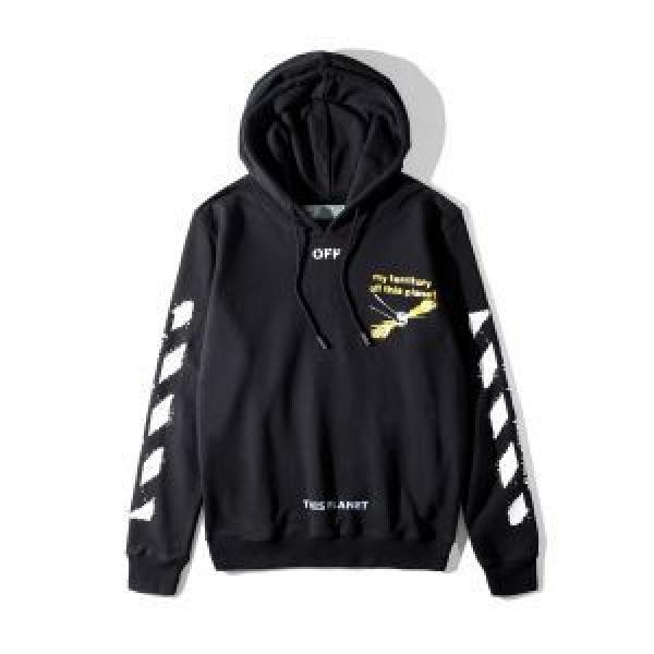 多様なシーンで大活躍Off-Whiteオフホワイトパーカー偽物プリントメンズフード付き黒、白プルオーバーパーカー