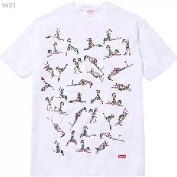 最終数量限り！ 半袖Tシャツ 格好良いアイテム シュプリーム SUPREME FW17 Christmas 最近人気一番！