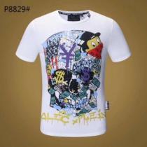 お洒落に魅せるフィリッププレイン PHILIPP PLEIN ミックス感が溢れる2色可選 半袖/Tシャツ