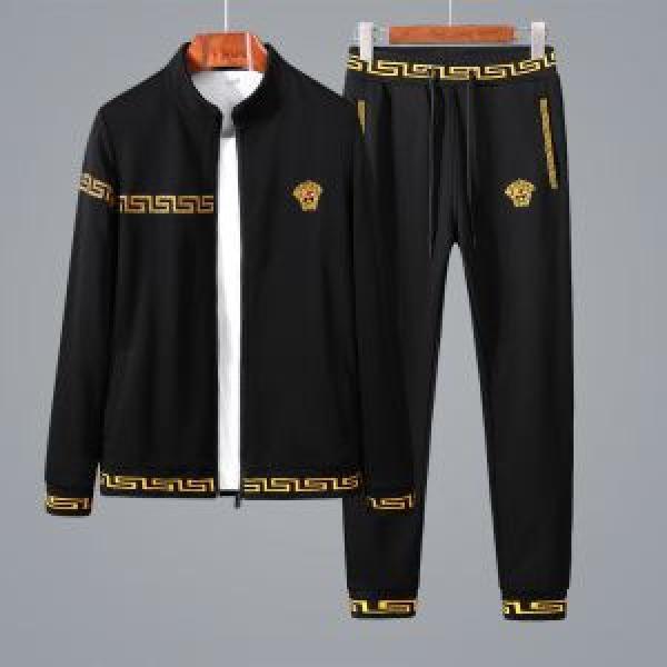 個性的なモデル 定番品質保証 ヴェルサーチVERSACE 上下セット 2色可選 上品でベーシック