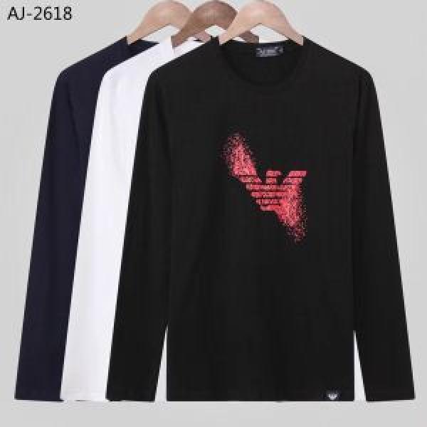 3色可選 大胆なデザイン アルマーニ ARMANI 数量限定再入荷 長袖Tシャツ