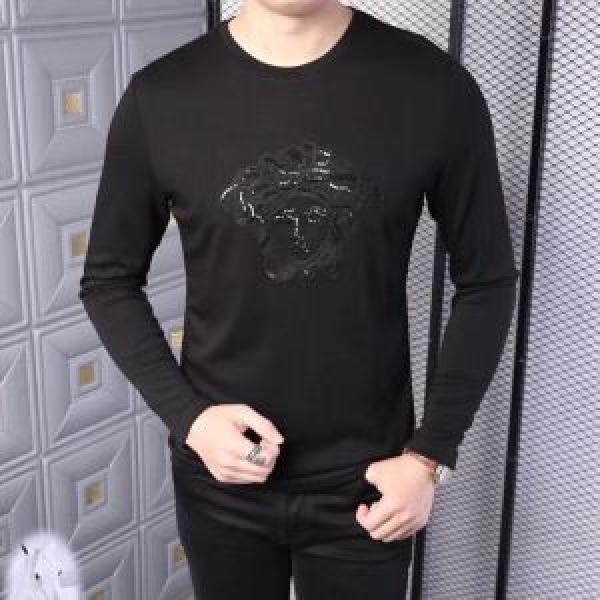 超激安価格 ミックス感が溢れる ヴェルサーチVERSACE 最近人気一番！ 長袖 Tシャツ 2色可選