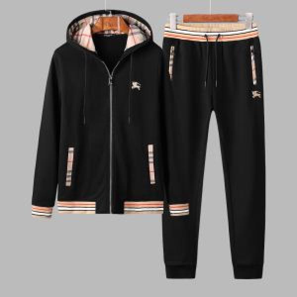 バーバリー コピーBURBERRYセットアップメンズルームウェアスポーツカジュアルジャージ黒白2色可選秋冬超激得低価