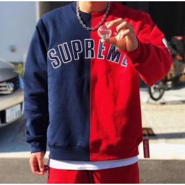 多色選択可 Supreme Split Crewneck Sweatshirtプルオーバーパーカー超お買い得