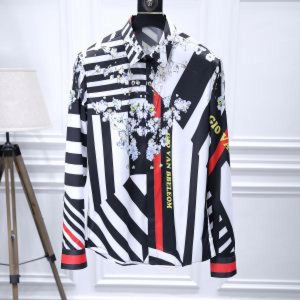 秋冬人気セール安いGIVENCHYジバンシー シャツ コピースリムメンズ長袖シャツオープンシャツ総柄ワークシャツトップス