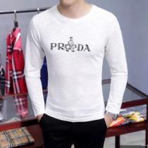 毎年流行り定番アイテムおすすめ プラダ PRADA  長袖 Tシャツ 2色可選 今年っぽくNEWファッション