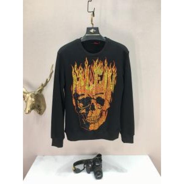 ファッショニスタ愛用   上品でベーシック プルオーバーパーカー フィリッププレイン PHILIPP PLEIN