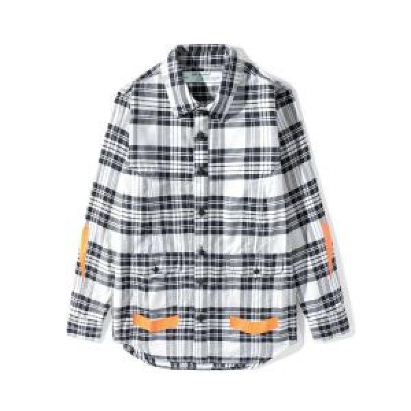 超激得高品質Off-Whiteオフホワイト シャツ コピーボタンダウンシャツメンズ長袖チェックシャツカジュアルオシャレ全2色 