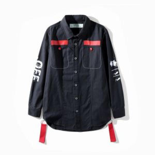秋冬超激得定番Off-Whiteオフホワイト シャツ コピーバックプリントカジュアルメンズファッションオシャレアウター長袖