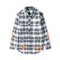 超激得高品質Off-Whiteオフホワイト シャツ コピーボタンダウンシャツメンズ長袖チェックシャツカジュアルオシャレ全2色 
