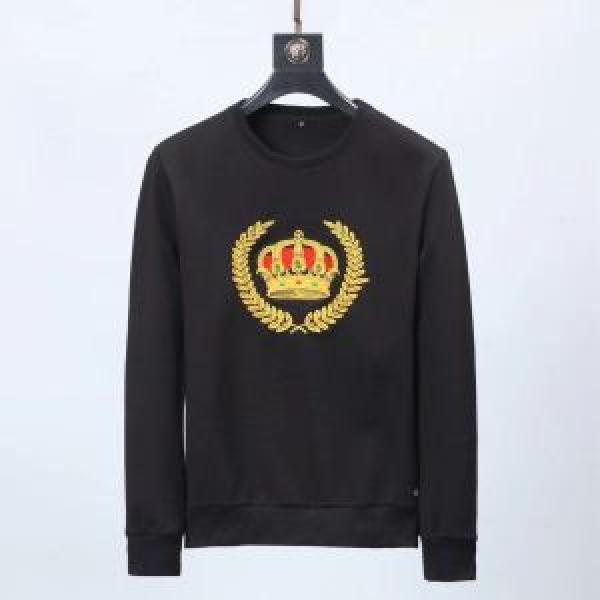 2026春夏の大注目トレンド コピーDolce&Gabbana ドルチェ＆ガッバーナ クラウンプリントストライプパーカー メンズ コットン 服