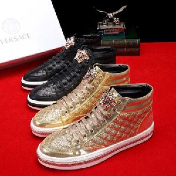 VERSACE ヴェルサーチ ハイトップシューズ 2色可選 2026即旬な装いに ドレスアップ効果も抜群