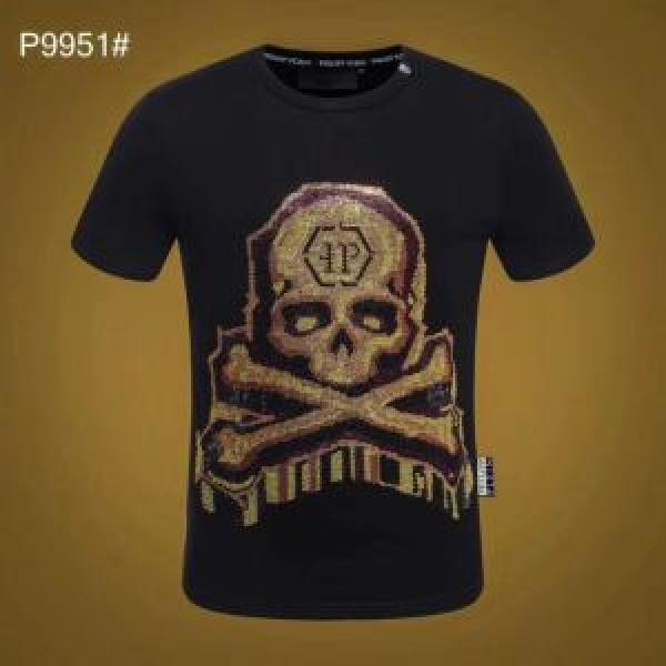 Tシャツ/ティーシャツ スタイルアップ効果 フィリッププレイン PHILIPP PLEIN 今年流大人っぽさ