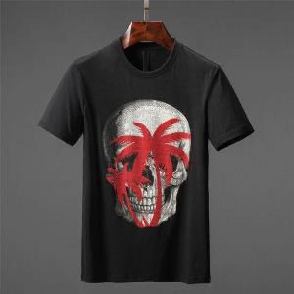 大人のこなれた着こなし Tシャツ/ティーシャツ フィリッププレイン PHILIPP PLEIN トップスをインするスタイル 2色可選