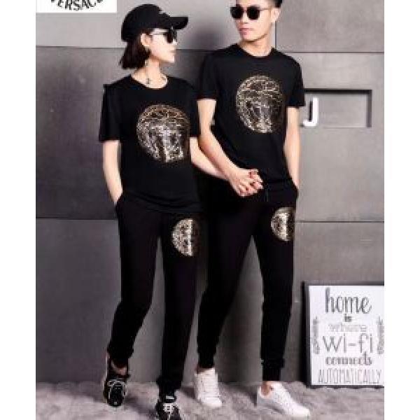 男女兼用 半袖ヴェルサーチ すごく稀少カラー上下セット VERSACE 2025夏ファション新品