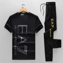 ARMANI正規品保証19春夏 2色可選新作限定めっちゃ綺麗色 アルマーニ 半袖 上下セット