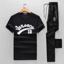 オンライン限定商品 2色可選 VERSACE ヴェルサーチ 半袖 上下セット正規品保証19春夏 人気商品