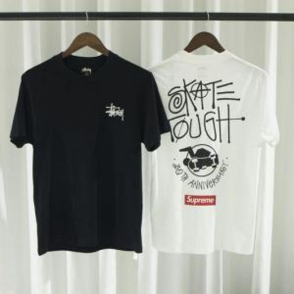 2色可選 おしゃれな夏ファッション2026 Supreme x Stussy 30th Anniversary Tee シュプリーム SUPREME 半袖Tシャツ