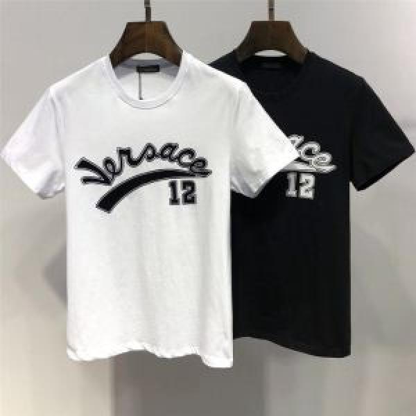 半袖Tシャツ 2色可選 2025春夏も引き続き人気セール スタイルアップ効果 VERSACE ヴェルサーチ