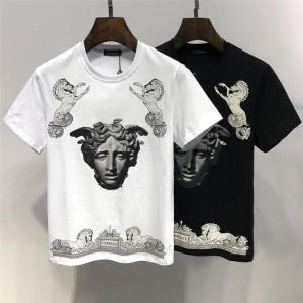 VERSACE ヴェルサーチ 半袖Tシャツ 2色可選 スタイリッシュに新着 大人カジュアル夏ファッション2026