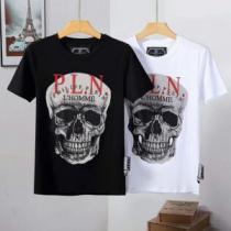 Tシャツ/ティーシャツ 2色可選 《2026年》今、注目のストリート リッチな印象に フィリッププレイン PHILIPP PLEIN