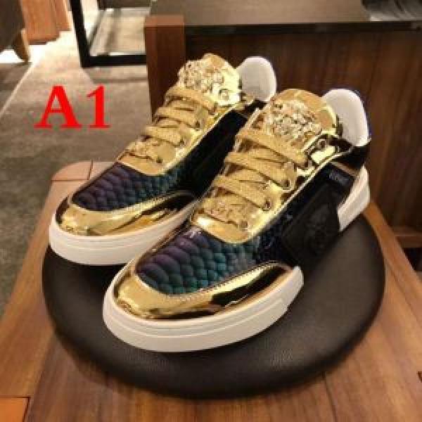 春夏の流行りトップス 2026春夏人気トレンドアイテム VERSACE ヴェルサーチ ハイトップシューズ 3色可選