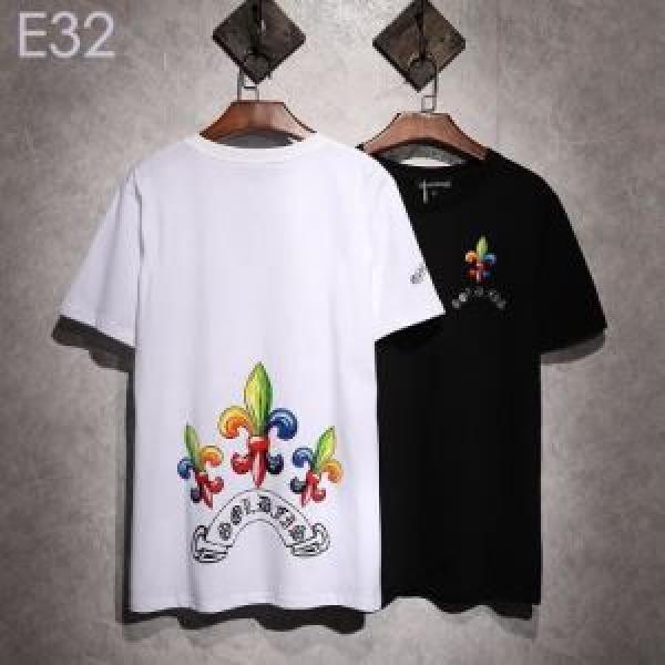 【2026年】夏のファッション 爽やかカジュアル人気 クロムハーツ CHROME HEARTS 半袖Tシャツ 2色可選 男女兼用