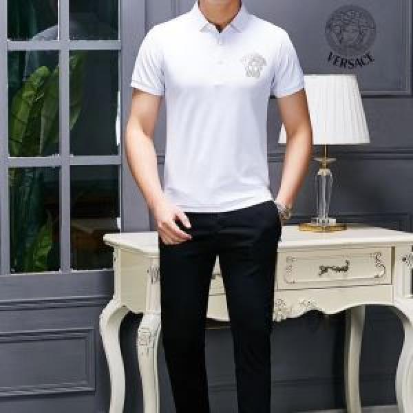 大人っぽいファション感Tシャツ/半袖 ヴェルサーチVERSACE きちんと感をプラス 2色可選