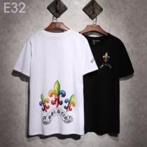 【2026年】夏のファッション 爽やかカジュアル人気 クロムハーツ CHROME HEARTS 半袖Tシャツ 2色可選 男女兼用