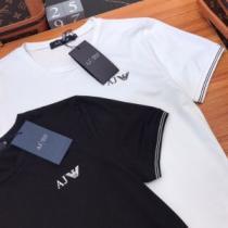 上品な涼やかさある印象に アルマーニ ARMANI  夏らしい品格が漂う 2色可選2026春夏の大注目トレンド 半袖Tシャツ