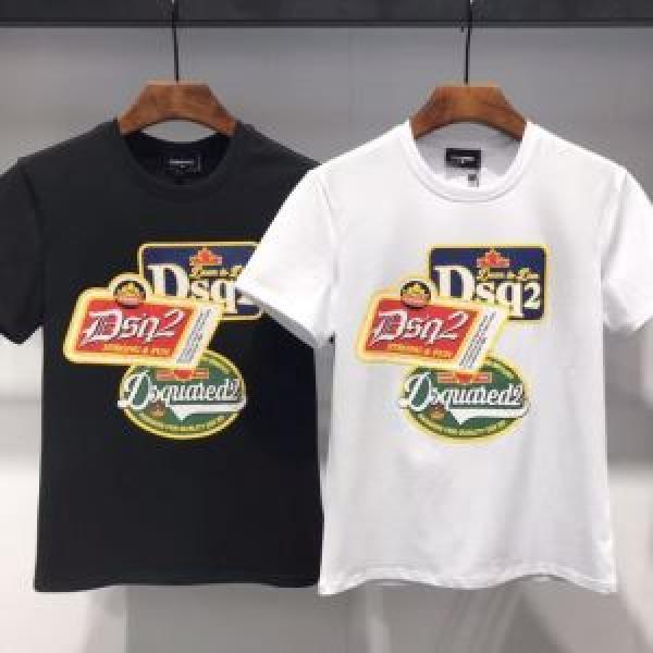 半袖Tシャツ 夏の大人カジュアルスタイル  2色可選 2026年最新ファッション ディースクエアード DSQUARED2 スタイルアップ効果