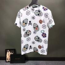 派手にはなりすぎず   PHILIPP PLEIN Tシャツ/半袖 元気な印象のコーデ  3色可選フィリッププレイン 2026SS