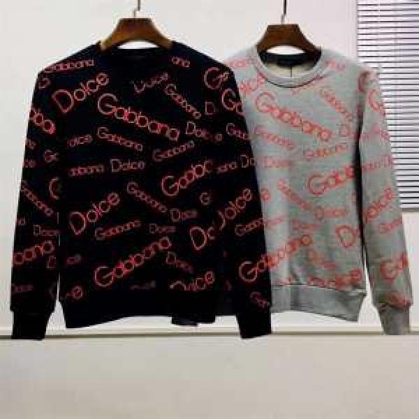 極力暖かさDolce&Gabbana スウェットシャツメンズ D&Gオールオーバープリントバーバリーコピー長袖エレガント秋冬コーデ