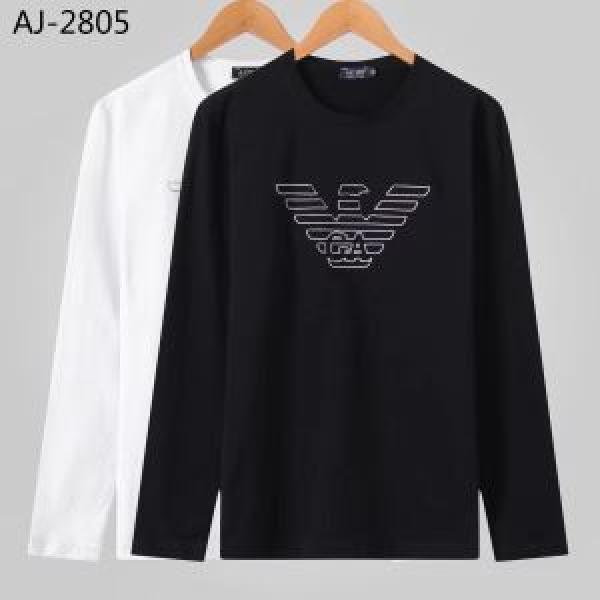 【2026秋冬】今きてる最先端ブランド 今年の流行りファション アルマーニ ARMANI 長袖Tシャツ 2色可選