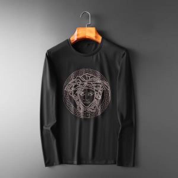 長袖Tシャツ 2色可選 ヴェルサーチ VERSACE 秋こそ楽しめるアイテム 2026トレンド秋冬おすすめ安い