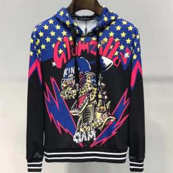 Dolce&Gabbanaコットン スーパーヒーローKINGプリントスウェットシャツドルガバスーパーコピー 激安パーカーサイズ感着こなし