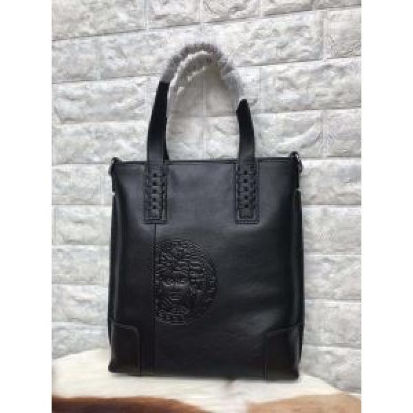高級感ヴェルサーチ トートバッグ メンズ コピー VERSACE コレクション 2026トレンド通勤 スタイリッシュ レザーバッグ 黒.82.